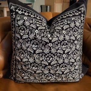 Rifle Paper embroidered Trellis pillow